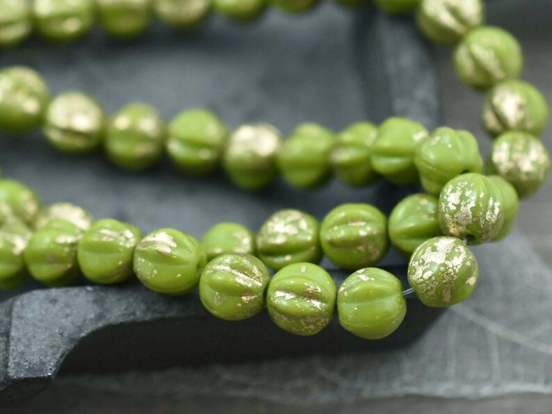 Czech Glass Beads Melon Beads Round Beads Picasso Beads 6mm 25pcs 383 image 2