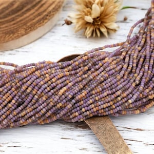 Picasso Seed Beads - Aged Picasso Beads - Czech Glass Beads - Size 10 Seed Beads - 10/0 - 21&quot; Strand - (B597)