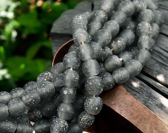 Recycled Glass Beads - Indonesian Glass Beads - Pompeii Beads - Java Beads - 24" Strand - (J07)