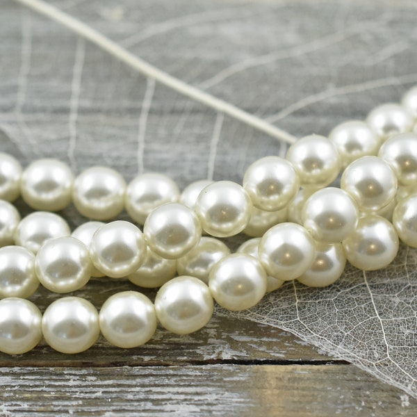 Czech Glass Beads - Pearl Beads - Glass Pearls - Czech Pearls - Round Pearl Beads - Choose Your Size