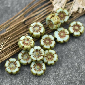 Picasso Beads Czech Glass Flowers 7mm Hawaiian Flower Beads Czech Glass Beads 12pcs 236 image 4