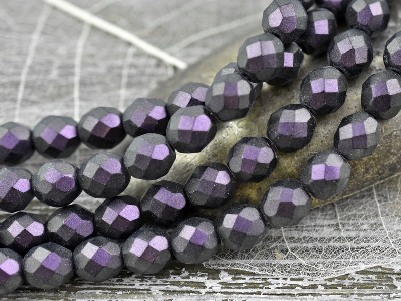 Czech Glass Beads Fire Polished Beads Round Beads Polychrome Beads Choose Your Size image 4