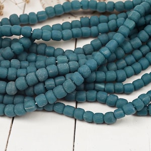 Indonesian Recycled Java Glass Trade Beads - 6-8mm - 23" Strand - (B67)