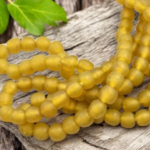 African Recycled Glass Beads - Fair Trade Beads -  Sea Glass Beads - Powder Glass Beads - Approx 10-12mm - 20" Strand - (J51)