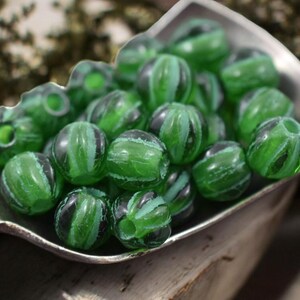 Czech Glass Beads - 2mm Hole Beads - Large Hole Melon Beads - 6mm Beads - Melon Beads - Round Beads - 25pcs - (5141) image 6