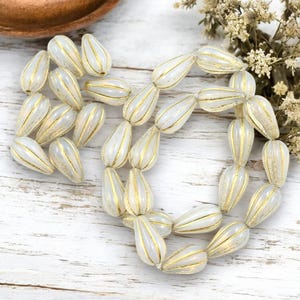 Czech Glass Beads - Melon Beads - Teardrop Beads - Crystal Beads - Drop Beads - 10pcs - 13x8mm - (2355)