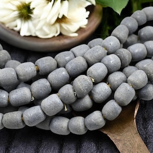 Recycled Glass Beads - African Glass Beads - Fair Trade Beads -  Approx 9-12mm - 21&quot; Strand - (J27)