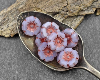 Flower Beads - Czech Glass Beads - Picasso Beads - Czech Glass Flowers - 12mm - 12pcs - (5412)