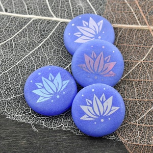 Czech Glass Beads - Laser Etched Beads - Lotus Flower Beads - Tattoo Beads - Picasso Beads - 17mm - 8pcs - (5874)