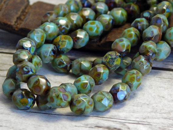 Czech Glass Bead Teardrop Beads Blue /& Gold 9mm Approx 40 Beads *UK SHOP*