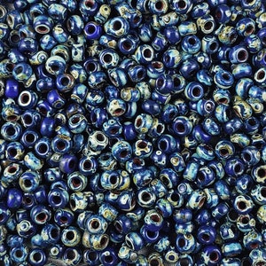 11/0 Seed Beads - Miyuki 11-4518 - Opaque Cobalt - Picasso Beads - Size 11 Beads - 5&quot; Tube - 22 grams (A246)