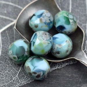 Picasso Beads Czech Glass Beads 12mm Beads Fire Polished Beads Chunky Beads Round Beads 6pcs 12mm 5668 image 6