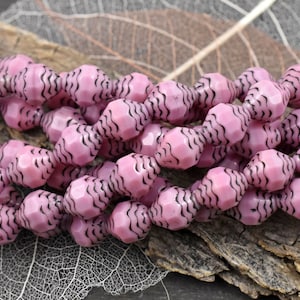 Turbine Beads Czech Glass Beads Czech Turbine Picasso Beads Cathedral Beads Pink Turbine Czech Beads 10x8mm 15pcs A631 image 2