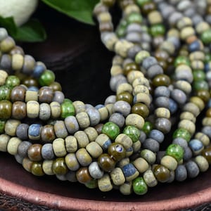 Picasso Seed Beads - Large Seed Beads - 2/0 - Czech Glass Beads - 6mm Beads - 20&quot; Strand - (2959)