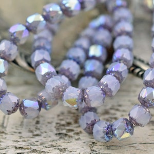 Czech Glass Beads Cathedral Beads Purple Beads Fire Polish Beads Choose from 6mm or 8mm image 5