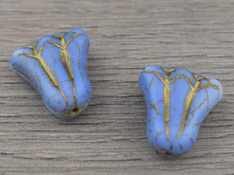16x17mm 2054 Czech Glass Beads Lily Flower Picasso Beads Flower Beads Floral Beads 2pcs -