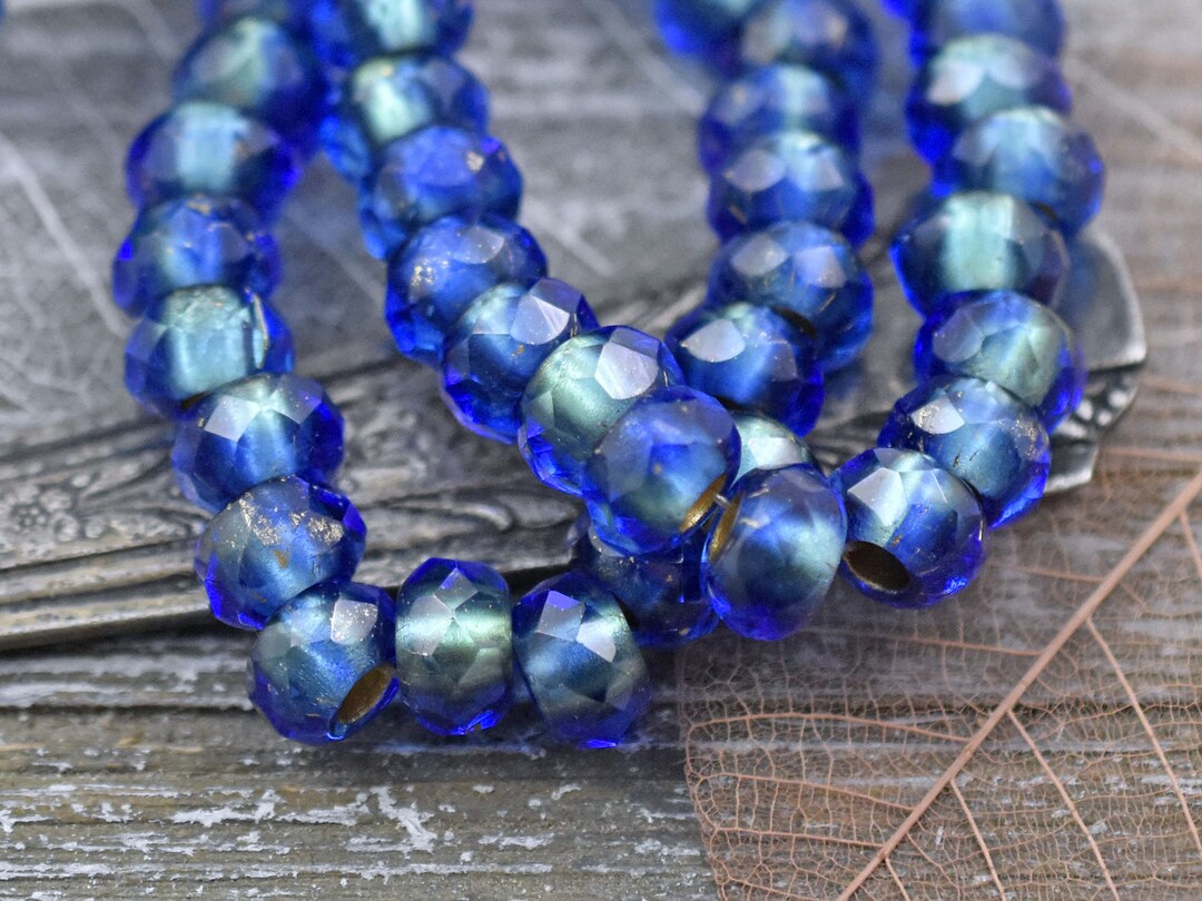 Czech Glass Beads Large Hole Beads Rondelle Beads Fire Polished Beads