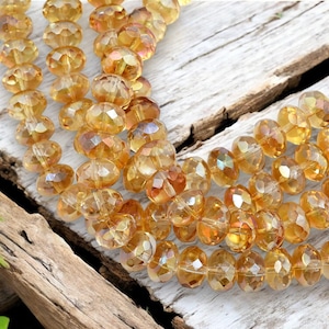 Czech Glass Beads - Rondelle Beads - Czech Glass Rondelle - Fire Polish Beads - 11x7mm - 25pcs - (1419)