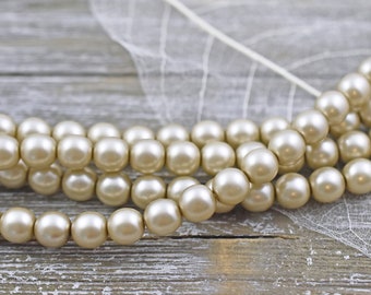 Czech Glass Beads - Pearl Beads - Glass Pearls - Czech Pearls - Round Pearl Beads - Choose Your Size