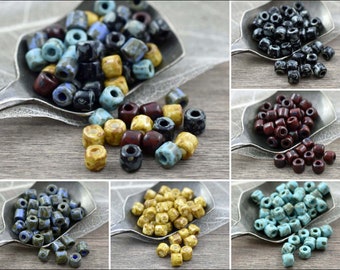 Picasso Beads - Czech Glass Beads - Seed Beads - Rola Beads - 6x4mm - 4.5mm