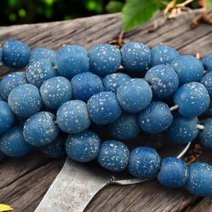 Recycled Glass Beads - Indonesian Glass Beads - Pompeii Beads - Java Beads - 24" Strand - (J14)