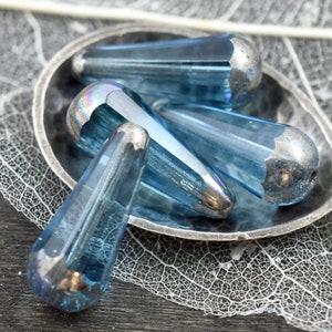 Czech Glass Beads Drop Beads Teardrop Beads Picasso Beads Faceted Beads 8x20mm 6pcs 3386 image 5