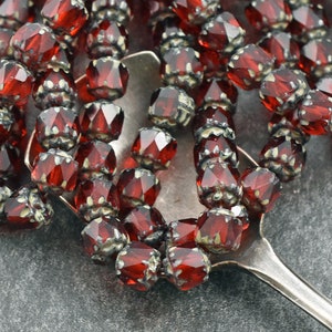 Czech Glass Beads - Cathedral Beads - Picasso Beads - New Czech Beads - Fire Polish Beads - 20pcs - 6mm - (1180)