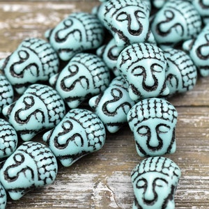 Czech Glass Beads - Buddha Beads  - Mala Beads - Picasso Beads - Meditation Beads - 15x14mm - 4pcs (2510)