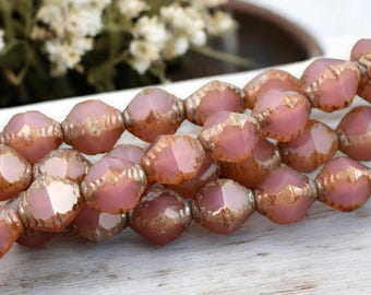 Picasso Beads - Czech Glass Beads - Bicone Beads - Faceted Beads - 10x8mm - 15pcs - (A610)