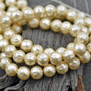 Czech Glass Beads Pearl Beads Czech Glass Pearls Baroque Pearl Beads Cream Pearl Beads 8mm or 10mm Choose Your Quantity image 1