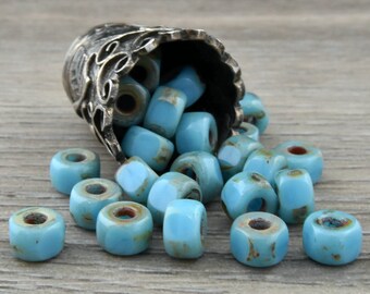 10 grams Picasso Seed Beads Seed Beads Czech Glass Beads Large Hole Beads A318 Size 2 Beads 6x4mm 20 Matubo Beads