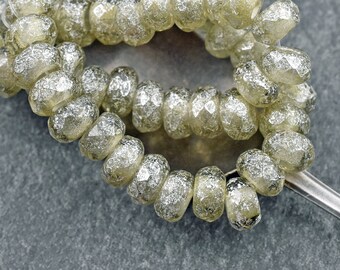 Czech Glass Beads - Large Hole Beads - Roller Beads - Rondelle Beads - Fire Polished Glass Beads - 5x8 Rondelle - 25pcs (6041)