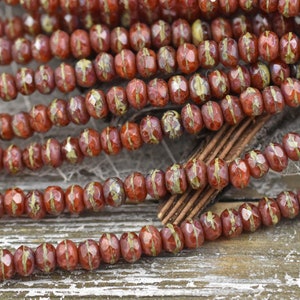Rondelle Beads Picasso Beads Czech Glass Beads Fire Polished Beads Rustic Beads 3x5mm 27pcs 494 image 3