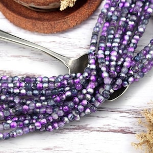 4mm Beads - Czech Glass Beads - Etched Beads - Round Beads - Druk Beads - 50pcs - (2152)