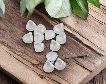 Czech Glass Beads - Laser Etched Beads - Briolette Beads - Teardrop Beads - Tear Drop Beads - 12x11mm - 12pcs - (5979)