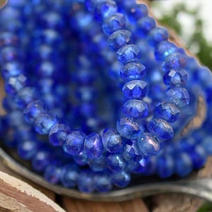 3mm Rondelle - Czech Glass Beads - Picasso Beads - Rondelle Beads - Czech Glass Rondelles - 3x5mm - 30pcs - (2597)