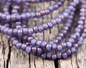 Czech Glass Beads - Trica Beads - Size 6 Beads - Seed Beads - 4x3mm - Picasso Beads - 50pcs - (1204)