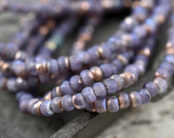 Size 6 Beads - Czech Glass Beads - Trica Beads - Seed Beads - 4x3mm - Picasso Beads - 50pcs - (1616)