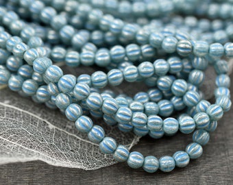 Melon Beads - 4mm Beads - Czech Glass Beads - Round Beads - Spacer Beads - 4mm - 50pcs - (1082)