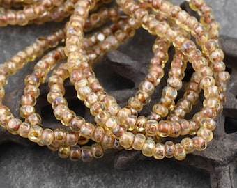 Picasso Beads - Trica Beads - Seed Beads - Czech Glass Beads - 4x3mm - Size 6 Seed Bead - 50pcs - (850)