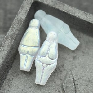 Goddess Bead - Czech Glass Beads - Female Goddess - Picasso Beads - 21x10mm - 6pcs - (1119)