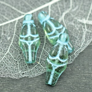 Goddess Bead - Czech Glass Beads - Female Goddess - Picasso Beads - 21x10mm - 4pcs - (101)