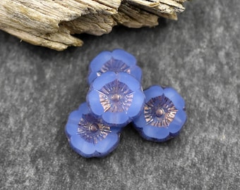 Czech Glass Beads - Flower Beads - Hawaiian Flowers - Czech Glass Flowers - 12mm - 12pcs - (622)