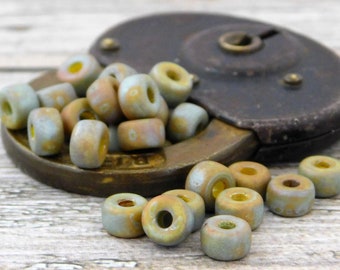 10 grams Picasso Seed Beads Seed Beads Czech Glass Beads Large Hole Beads A318 Size 2 Beads 6x4mm 20 Matubo Beads