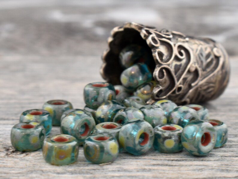 10 grams Picasso Seed Beads Seed Beads Czech Glass Beads Large Hole Beads A318 Size 2 Beads 6x4mm 20 Matubo Beads