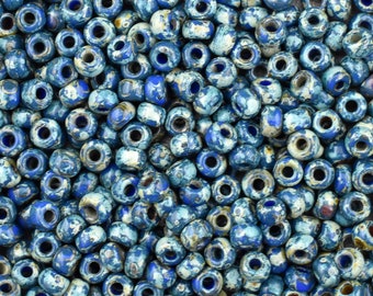 Picasso Seed Beads - 6/0 Seed Beads - 8/0 Seed Beads - Miyuki 4516 - Montana Blue - Size 6 Seed Beads - Size 8 Seed Beads