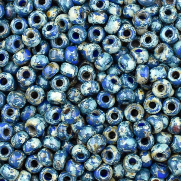 Picasso Seed Beads - 6/0 Seed Beads - 8/0 Seed Beads - Miyuki 4516 - Montana Blue - Size 6 Seed Beads - Size 8 Seed Beads