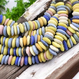 Fair Trade Beads - African Glass Beads - Recycled Glass Beads - Ashanti Glass - Heishi Beads - 13-15mm