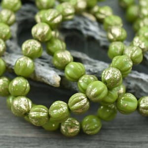 Czech Glass Beads Melon Beads Round Beads Picasso Beads 6mm 25pcs 383 image 1