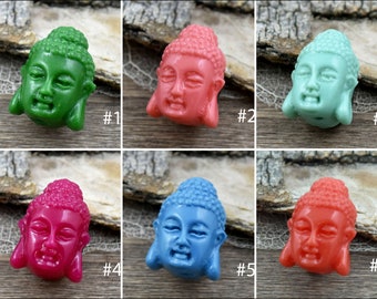 Buddha Beads - Mala Beads - Pendant Beads - Buddha Head Bead - 16x10mm - 10pcs -- Choose Your Color